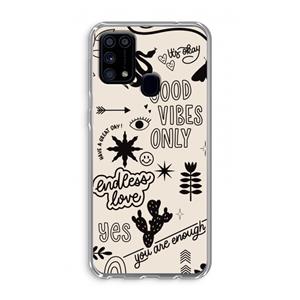 CaseCompany Good vibes: Samsung Galaxy M31 Transparant Hoesje