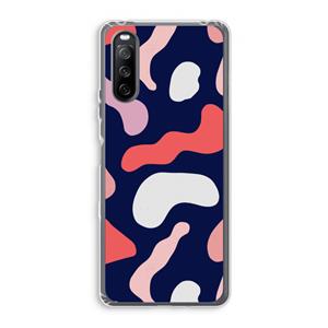 CaseCompany Memphis Shapes Pink: Sony Xperia 10 III Transparant Hoesje