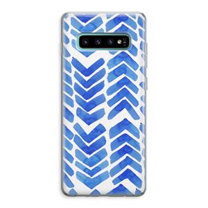 CaseCompany Blauwe pijlen: Samsung Galaxy S10 Plus Transparant Hoesje