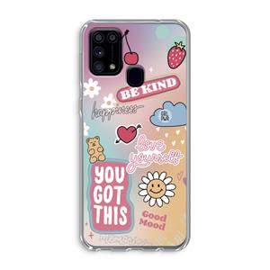 CaseCompany Positivity: Samsung Galaxy M31 Transparant Hoesje