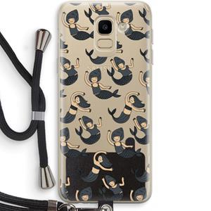 CaseCompany Zeemeermin: Samsung Galaxy J6 (2018) Transparant Hoesje met koord