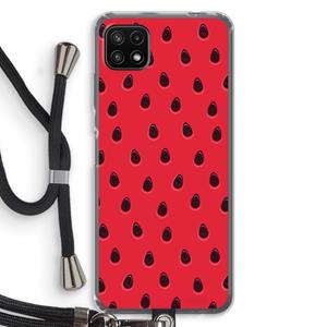 CaseCompany Watermelon: Samsung Galaxy A22 5G Transparant Hoesje met koord