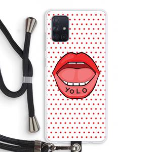 CaseCompany Yolo Denise: Samsung Galaxy A71 Transparant Hoesje met koord