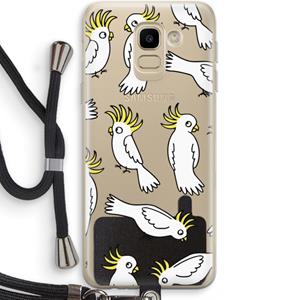 CaseCompany Papegaai: Samsung Galaxy J6 (2018) Transparant Hoesje met koord