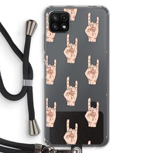 CaseCompany Rock: Samsung Galaxy A22 5G Transparant Hoesje met koord