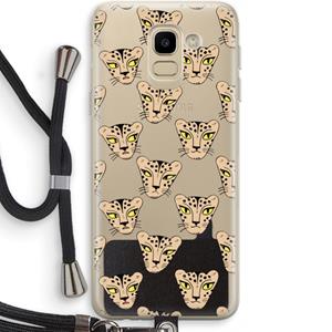 CaseCompany Tijger: Samsung Galaxy J6 (2018) Transparant Hoesje met koord