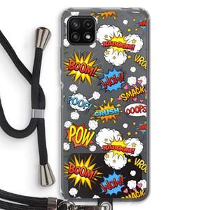 CaseCompany Pow Smack: Samsung Galaxy A22 5G Transparant Hoesje met koord
