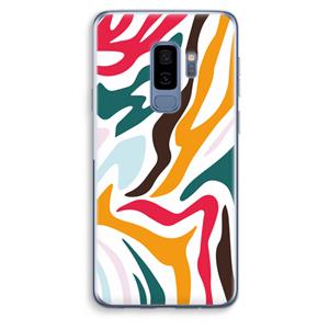 CaseCompany Colored Zebra: Samsung Galaxy S9 Plus Transparant Hoesje