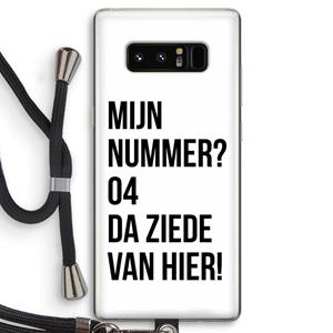 CaseCompany Da ziede van hier: Samsung Galaxy Note 8 Transparant Hoesje met koord