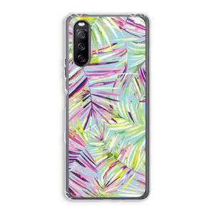 CaseCompany Tropical Palms Blue: Sony Xperia 10 III Transparant Hoesje