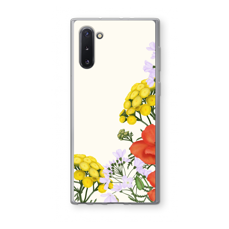CaseCompany Wilde bloemen: Samsung Galaxy Note 10 Transparant Hoesje