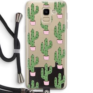 CaseCompany Cactus Lover: Samsung Galaxy J6 (2018) Transparant Hoesje met koord