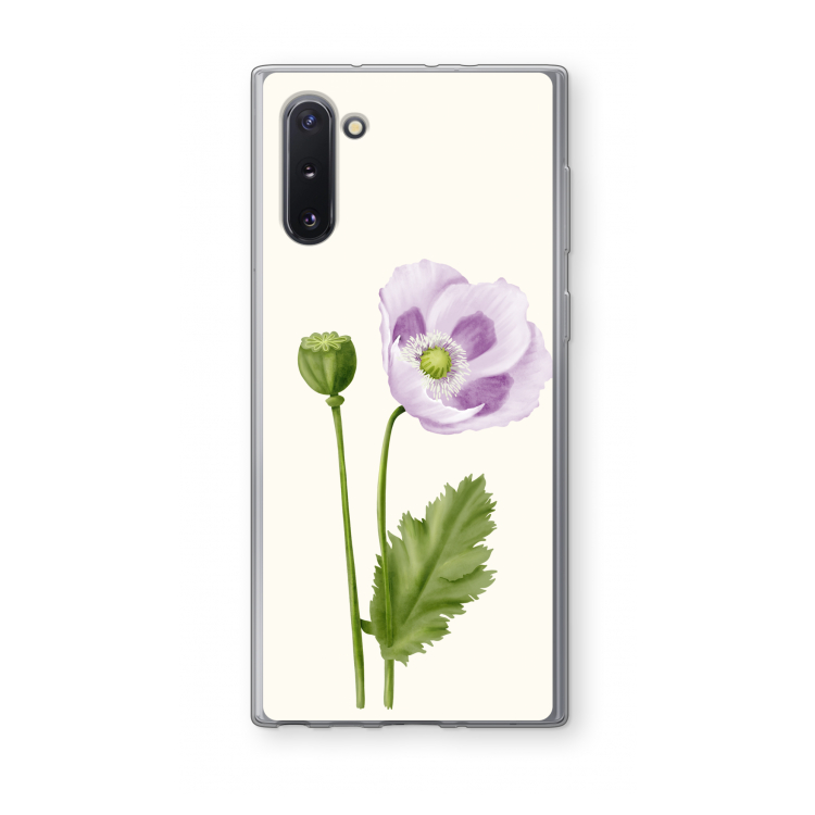 CaseCompany Purple poppy: Samsung Galaxy Note 10 Transparant Hoesje