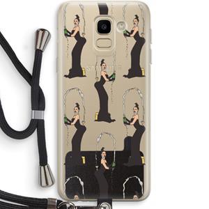 CaseCompany Pop Some Kim: Samsung Galaxy J6 (2018) Transparant Hoesje met koord