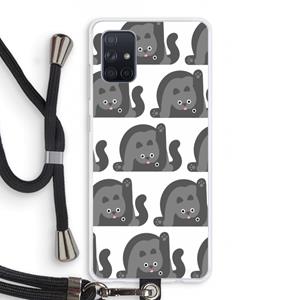 CaseCompany Cats: Samsung Galaxy A71 Transparant Hoesje met koord
