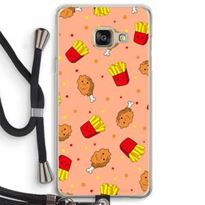 CaseCompany Chicken 'n Fries: Samsung Galaxy A3 (2016) Transparant Hoesje met koord