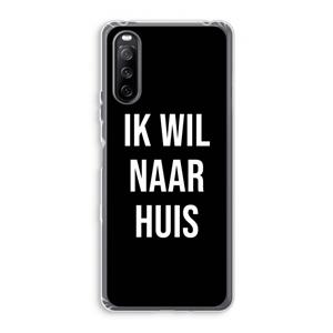 CaseCompany Ik wil naar huis - Zwart: Sony Xperia 10 III Transparant Hoesje