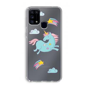 CaseCompany Vliegende eenhoorn: Samsung Galaxy M31 Transparant Hoesje