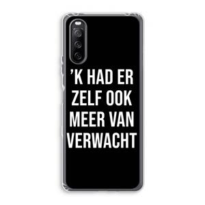 CaseCompany Meer verwacht - Zwart: Sony Xperia 10 III Transparant Hoesje