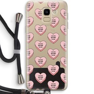 CaseCompany Chicks before dicks: Samsung Galaxy J6 (2018) Transparant Hoesje met koord