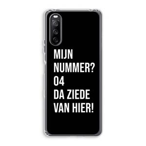 CaseCompany Da ziede van hier - Zwart: Sony Xperia 10 III Transparant Hoesje
