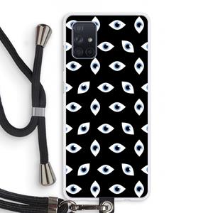 CaseCompany Eyes pattern: Samsung Galaxy A71 Transparant Hoesje met koord