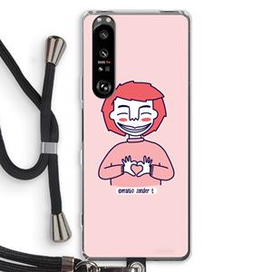 CaseCompany Hartje: Sony Xperia 1 III Transparant Hoesje met koord
