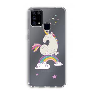 CaseCompany Regenboog eenhoorn: Samsung Galaxy M31 Transparant Hoesje