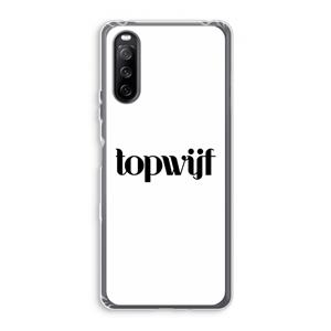 CaseCompany Topwijf Wit: Sony Xperia 10 III Transparant Hoesje