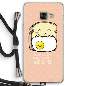 CaseCompany Sleep All Day: Samsung Galaxy A3 (2016) Transparant Hoesje met koord