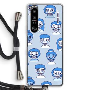 CaseCompany Gezichtjes: Sony Xperia 1 III Transparant Hoesje met koord