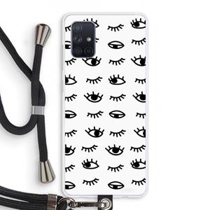 CaseCompany Eye pattern #2: Samsung Galaxy A71 Transparant Hoesje met koord