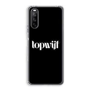 CaseCompany Topwijf Zwart: Sony Xperia 10 III Transparant Hoesje