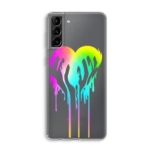 CaseCompany Hold My Heart: Samsung Galaxy S21 Plus Transparant Hoesje