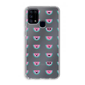 CaseCompany Smiley watermeloenprint: Samsung Galaxy M31 Transparant Hoesje