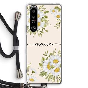 CaseCompany Daisies: Sony Xperia 1 III Transparant Hoesje met koord