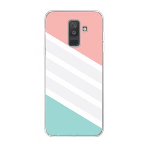 CaseCompany Strepen pastel: Samsung Galaxy A6 Plus (2018) Transparant Hoesje