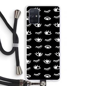 CaseCompany Eye pattern #3: Samsung Galaxy A71 Transparant Hoesje met koord