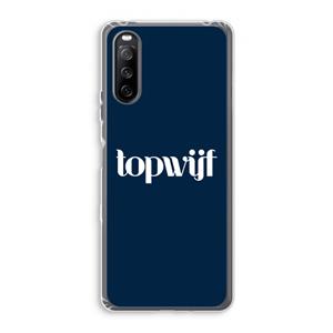 CaseCompany Topwijf Navy: Sony Xperia 10 III Transparant Hoesje