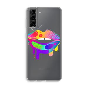 CaseCompany Lip Palette: Samsung Galaxy S21 Plus Transparant Hoesje