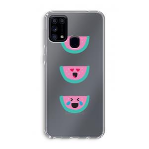 CaseCompany Smiley watermeloen: Samsung Galaxy M31 Transparant Hoesje