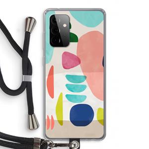 CaseCompany Bold Rounded Shapes: Samsung Galaxy A72 5G Transparant Hoesje met koord