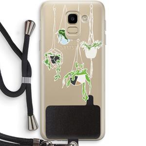 CaseCompany Hang In There: Samsung Galaxy J6 (2018) Transparant Hoesje met koord