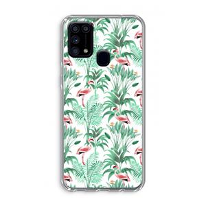 CaseCompany Flamingo bladeren: Samsung Galaxy M31 Transparant Hoesje