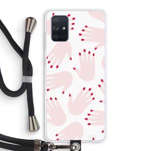 CaseCompany Hands pink: Samsung Galaxy A71 Transparant Hoesje met koord