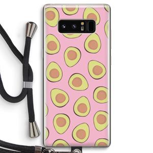CaseCompany Dancing avocados: Samsung Galaxy Note 8 Transparant Hoesje met koord