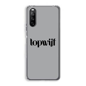 CaseCompany Topwijf Grijs Zwart: Sony Xperia 10 III Transparant Hoesje