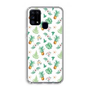 CaseCompany Ananas bladeren: Samsung Galaxy M31 Transparant Hoesje