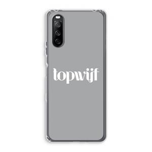 CaseCompany Topwijf Grijs Wit: Sony Xperia 10 III Transparant Hoesje