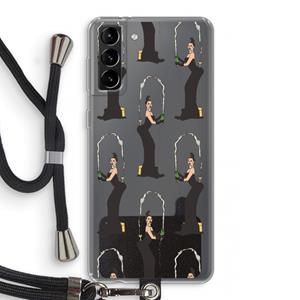 CaseCompany Pop Some Kim: Samsung Galaxy S21 Plus Transparant Hoesje met koord